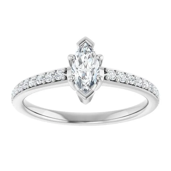 V-End Prong Engagement Ring Image 3 Rox Atlanta Jewelers Decatur, GA