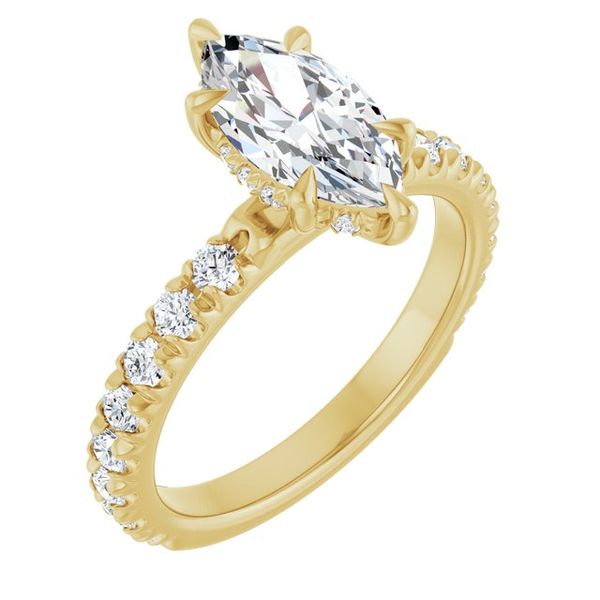 Claw-Prong Hidden Halo-Style Engagement Ring