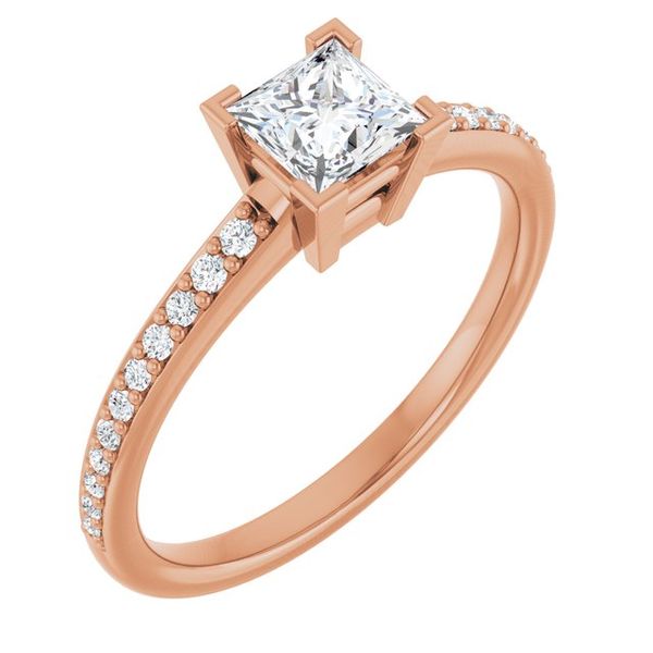 V-End Prong Engagement Ring