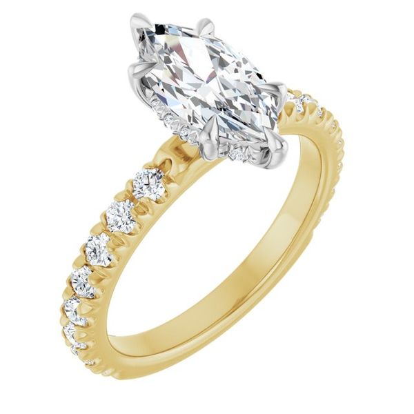 Claw-Prong Hidden Halo-Style Engagement Ring
