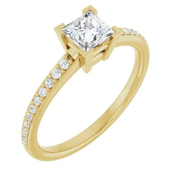 V-End Prong Engagement Ring