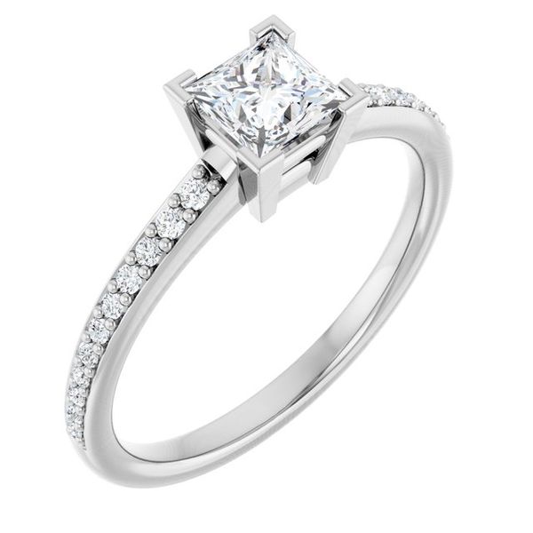 V-End Prong Engagement Ring