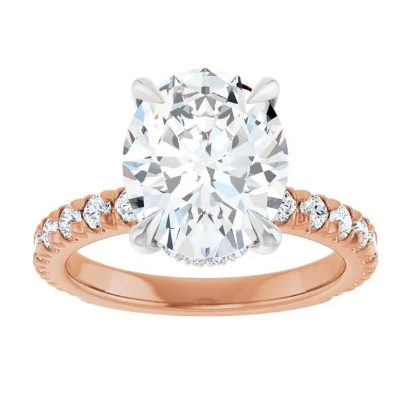 Claw-Prong Hidden Halo-Style Engagement Ring Image 3 J. West Jewelers Round Rock, TX