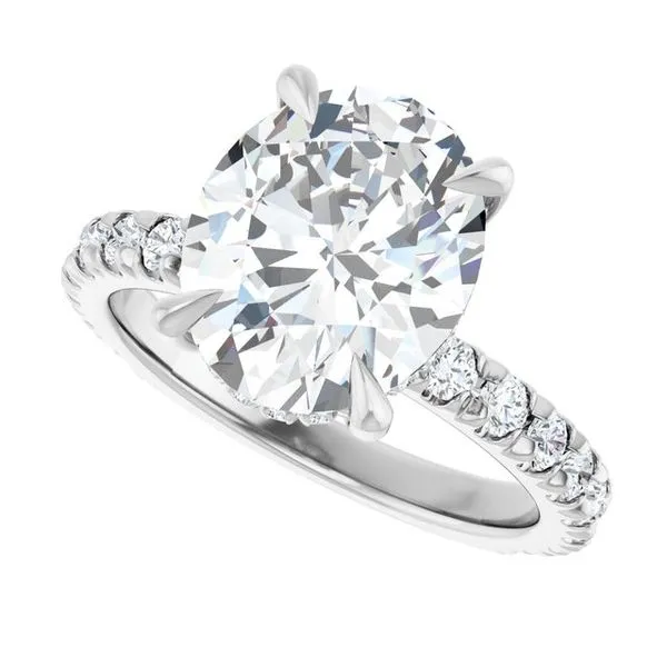 Claw-Prong Hidden Halo-Style Engagement Ring Image 5 Don's Jewelry & Design Washington, IA