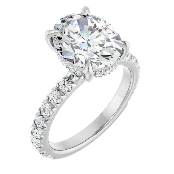Claw-Prong Hidden Halo-Style Engagement Ring J. Thomas Jewelers Rochester Hills, MI
