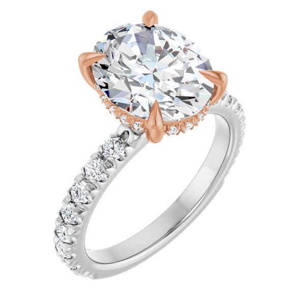 Claw-Prong Hidden Halo-Style Engagement Ring