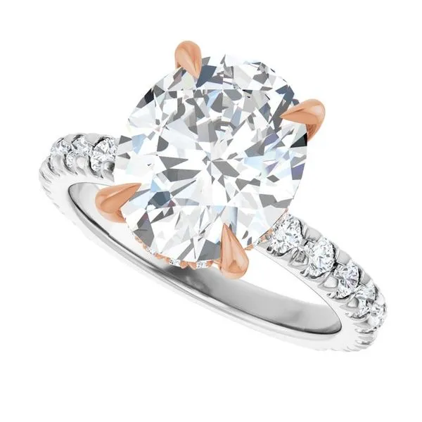 Claw-Prong Hidden Halo-Style Engagement Ring Image 5 Don's Jewelry & Design Washington, IA