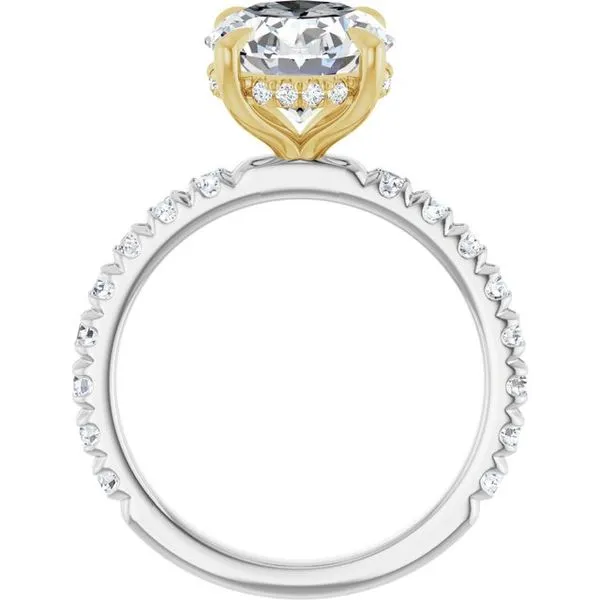 Claw-Prong Hidden Halo-Style Engagement Ring Image 2 Hudson Valley Goldsmith New Paltz, NY