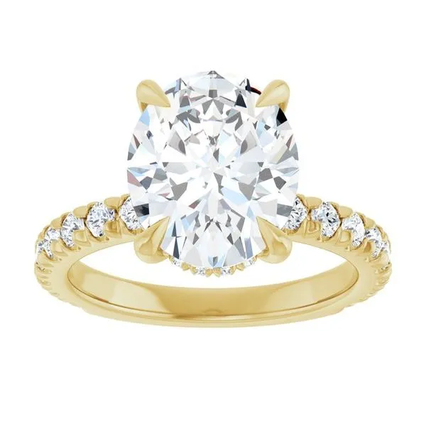 Claw-Prong Hidden Halo-Style Engagement Ring Image 3 The Jewelry Source El Segundo, CA