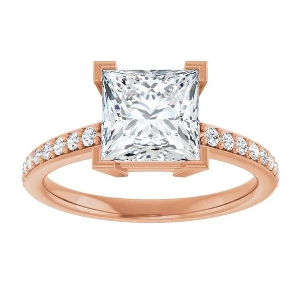 V-End Prong Engagement Ring Image 3 J. West Jewelers Round Rock, TX