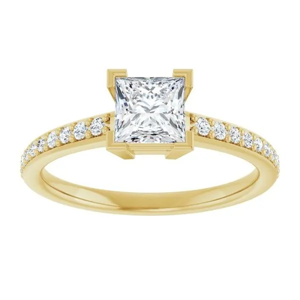 V-End Prong Engagement Ring Image 3 Hudson Valley Goldsmith New Paltz, NY