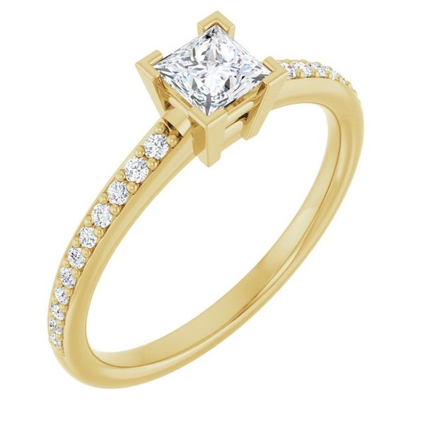 V-End Prong Engagement Ring