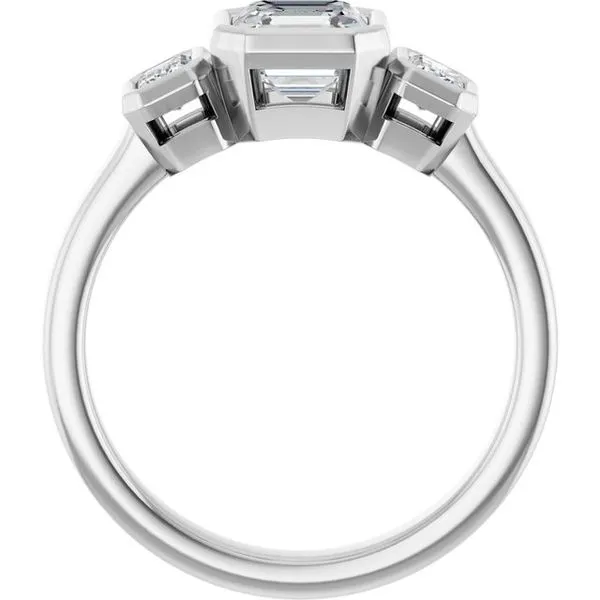 Bezel-Set Three-Stone Engagement Ring Image 2 Clater Jewelers Louisville, KY