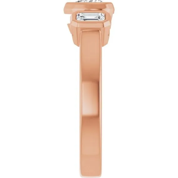 Bezel-Set Three-Stone Engagement Ring Image 4 Arezzo Jewelers Elmwood Park, IL