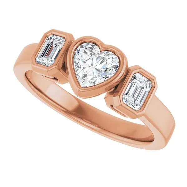 Bezel-Set Three-Stone Engagement Ring Image 5 Don's Jewelry & Design Washington, IA