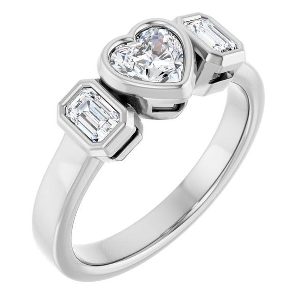 Bezel-Set Three-Stone Engagement Ring