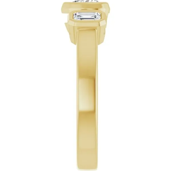 Bezel-Set Three-Stone Engagement Ring Image 4 Don's Jewelry & Design Washington, IA