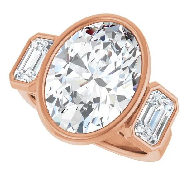 Bezel-Set Three-Stone Engagement Ring Image 5 Arezzo Jewelers Elmwood Park, IL