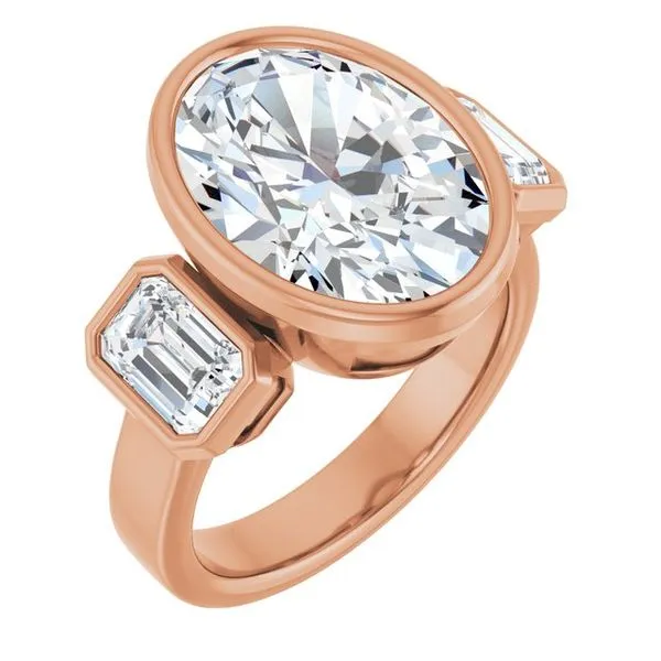 Bezel-Set Three-Stone Engagement Ring J. Thomas Jewelers Rochester Hills, MI