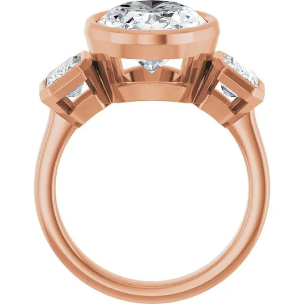 Bezel-Set Three-Stone Engagement Ring Image 2 Futer Bros Jewelers York, PA