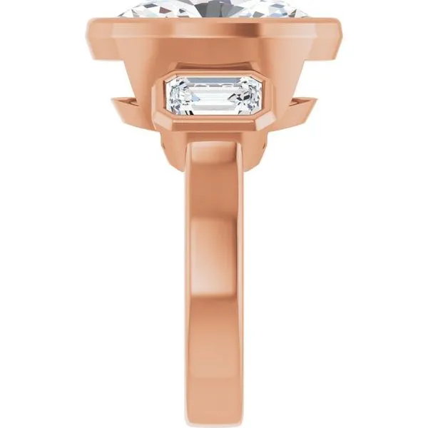 Bezel-Set Three-Stone Engagement Ring Image 4 Morin Jewelers Southbridge, MA