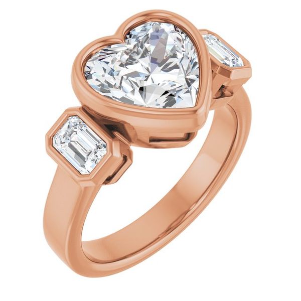 Bezel-Set Three-Stone Engagement Ring
