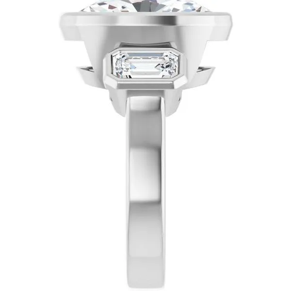 Bezel-Set Three-Stone Engagement Ring Image 4 Arezzo Jewelers Elmwood Park, IL