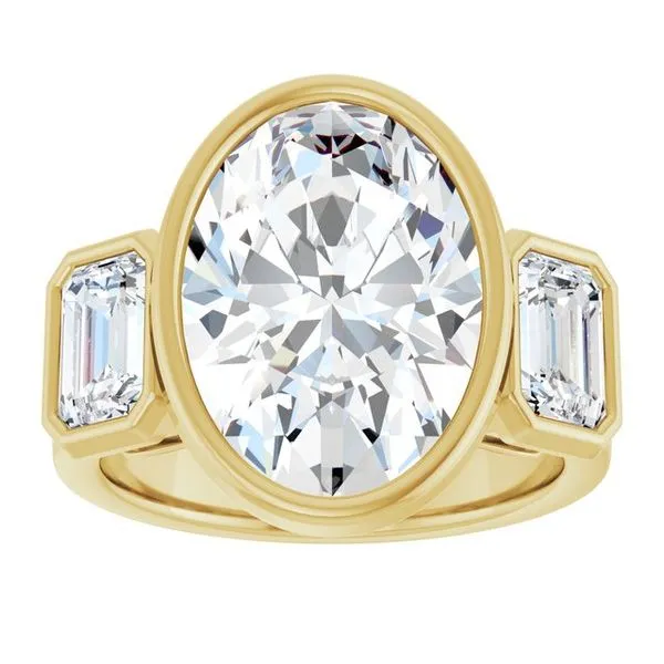 Bezel-Set Three-Stone Engagement Ring Image 3 Arezzo Jewelers Elmwood Park, IL