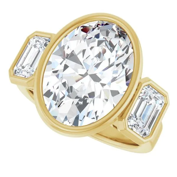 Bezel-Set Three-Stone Engagement Ring Image 5 Northwood Jewelers Northwood, OH