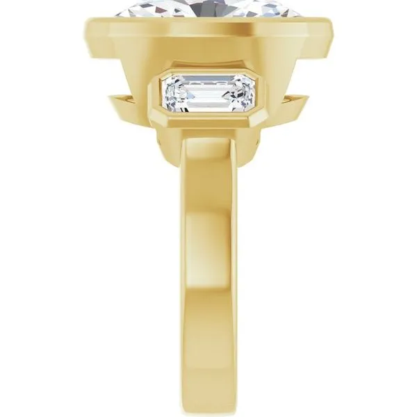 Bezel-Set Three-Stone Engagement Ring Image 4 Futer Bros Jewelers York, PA