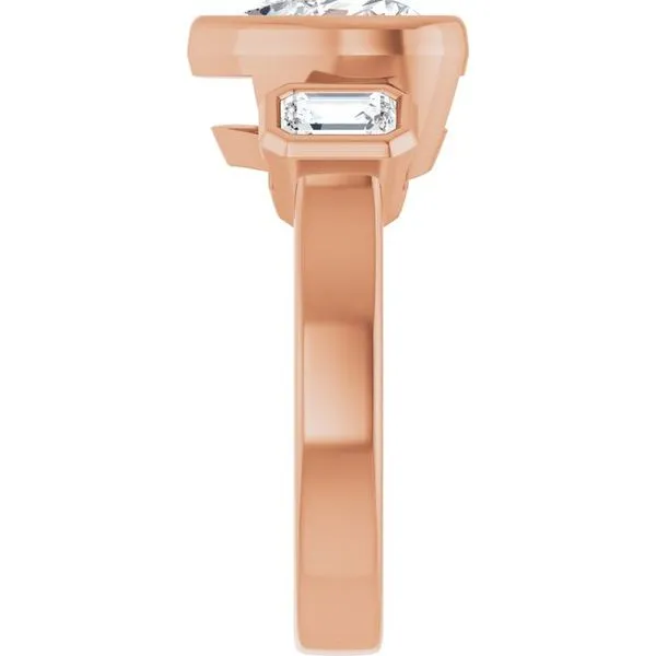 Bezel-Set Three-Stone Engagement Ring Image 4 J. Thomas Jewelers Rochester Hills, MI