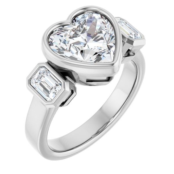 Bezel-Set Three-Stone Engagement Ring