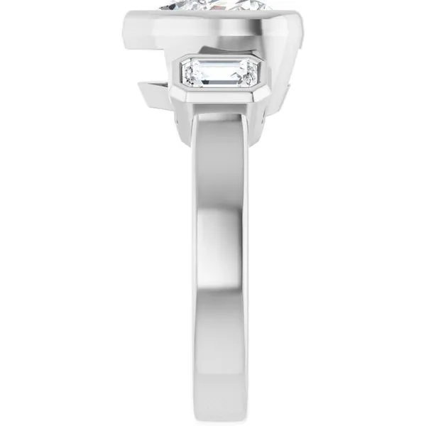 Bezel-Set Three-Stone Engagement Ring Image 4 Shipley's Fine Jewelry Hampstead, MD