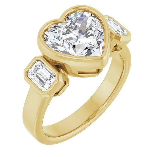 Bezel-Set Three-Stone Engagement Ring Austin's Fine Diamonds & Jewelry Lyndhurst, NJ