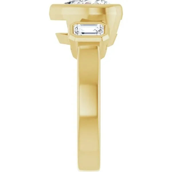 Bezel-Set Three-Stone Engagement Ring Image 4 Shipley's Fine Jewelry Hampstead, MD