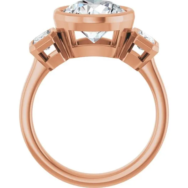 Bezel-Set Three-Stone Engagement Ring Image 2 J. Thomas Jewelers Rochester Hills, MI