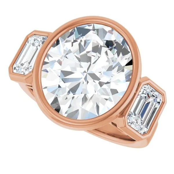 Bezel-Set Three-Stone Engagement Ring Image 5 Don's Jewelry & Design Washington, IA