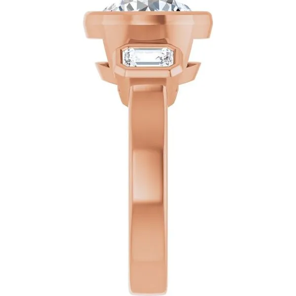 Bezel-Set Three-Stone Engagement Ring Image 4 Clater Jewelers Louisville, KY