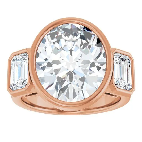 Bezel-Set Three-Stone Engagement Ring Image 3 Mark Jewellers La Crosse, WI