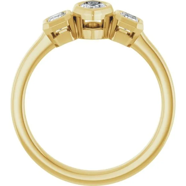 Bezel-Set Three-Stone Engagement Ring Image 2 Clater Jewelers Louisville, KY