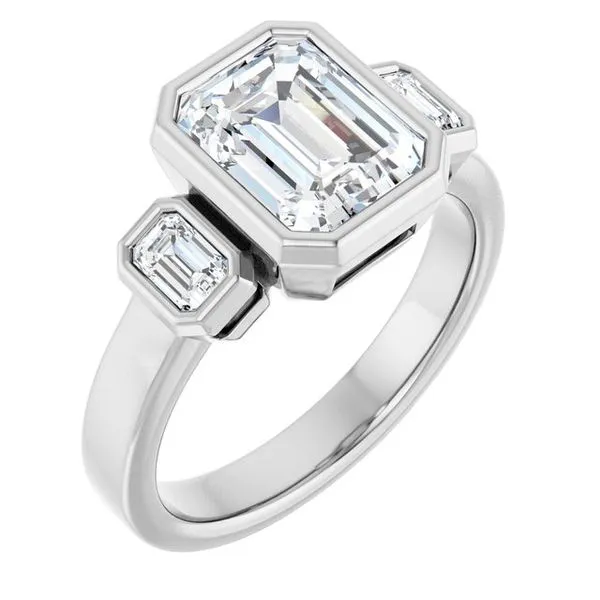 Bezel-Set Three-Stone Engagement Ring Arezzo Jewelers Elmwood Park, IL