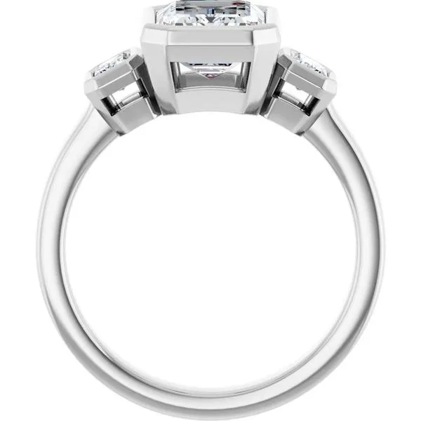 Bezel-Set Three-Stone Engagement Ring Image 2 Futer Bros Jewelers York, PA