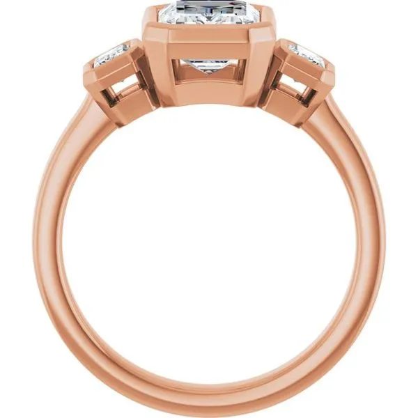 Bezel-Set Three-Stone Engagement Ring Image 2 JF Jones Jewelers Rochester, NY