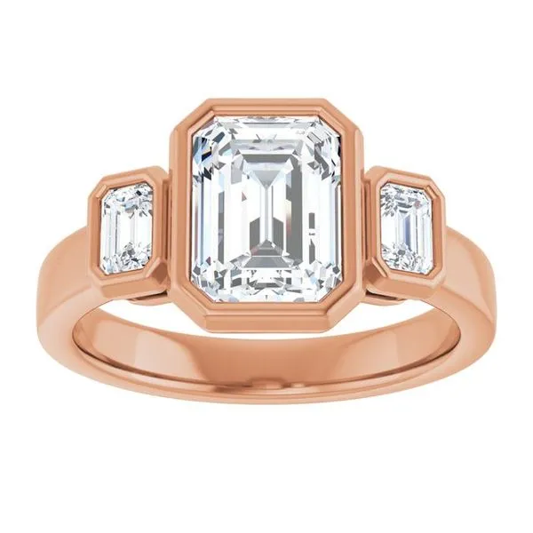 Bezel-Set Three-Stone Engagement Ring Image 3 Mark Jewellers La Crosse, WI