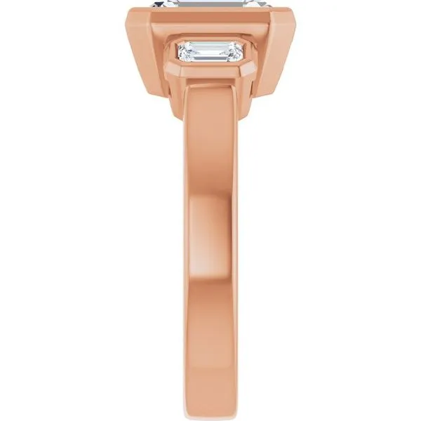 Bezel-Set Three-Stone Engagement Ring Image 4 Don's Jewelry & Design Washington, IA