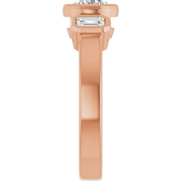 Bezel-Set Three-Stone Engagement Ring Image 4 Don's Jewelry & Design Washington, IA