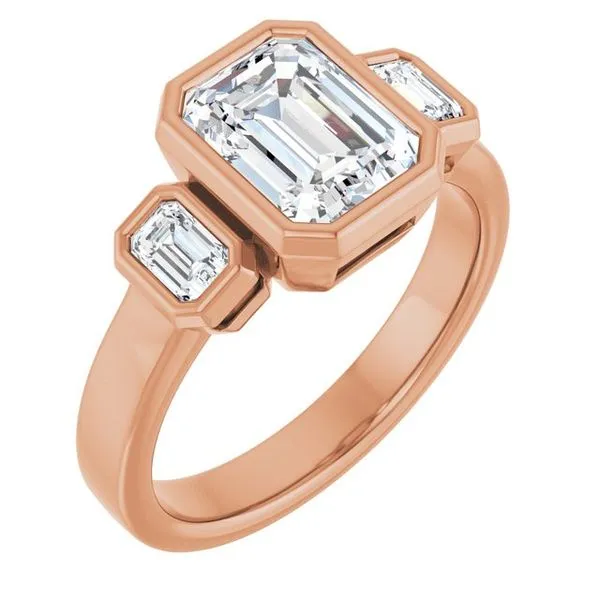 Bezel-Set Three-Stone Engagement Ring Arezzo Jewelers Elmwood Park, IL