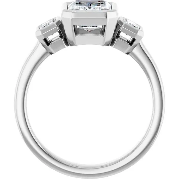 Bezel-Set Three-Stone Engagement Ring Image 2 Clater Jewelers Louisville, KY