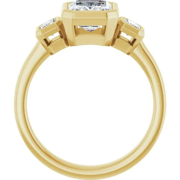 Bezel-Set Three-Stone Engagement Ring Image 2 Natale Jewelers Sewell, NJ