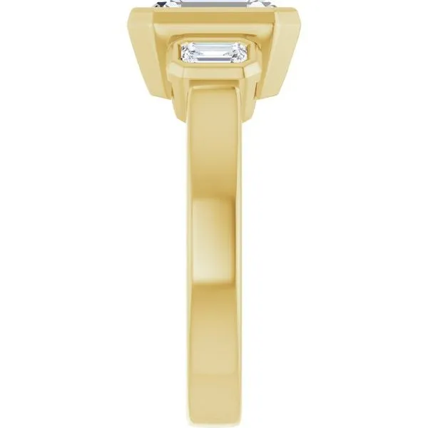 Bezel-Set Three-Stone Engagement Ring Image 4 Paul James Jewelers Angels Camp, CA